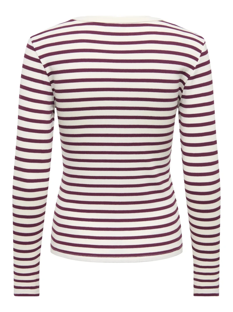 JDYLUCKY L/S O NECK NEW Y/D TOP JRS, Windsor Wine/EGRET