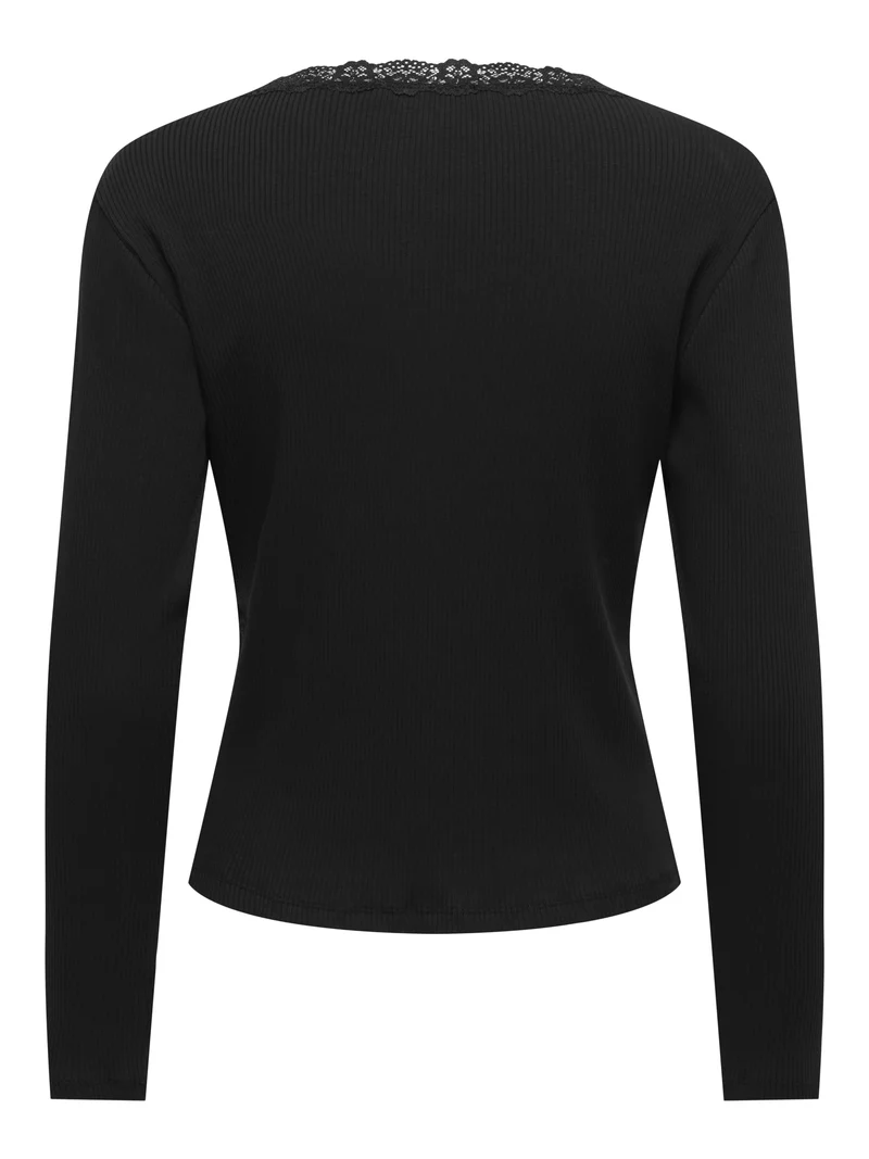 ONLSARA SHARAI L/S V-NECK TOP JRS N, Black