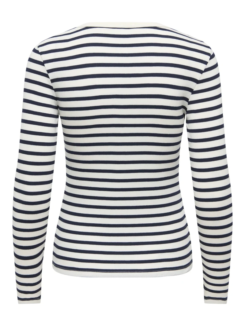 JDYLUCKY L/S O NECK NEW Y/D TOP JRS, Egret/SKY CAPTAIN