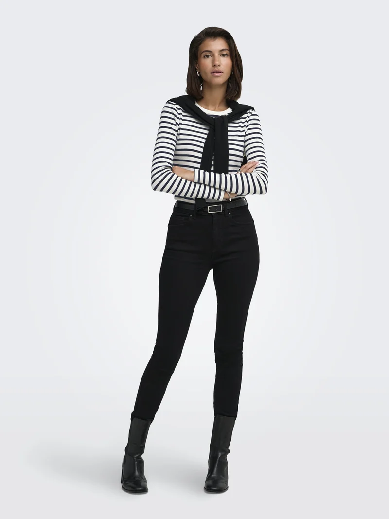 JDYLUCKY L/S O NECK NEW Y/D TOP JRS, Egret/SKY CAPTAIN