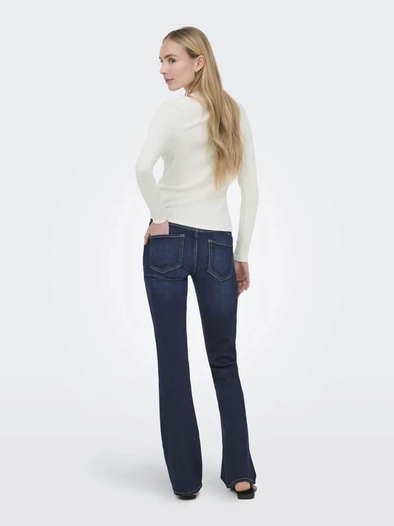 ONLSARA SHARAI L/S V-NECK TOP JRS N, Cloud Dancer
