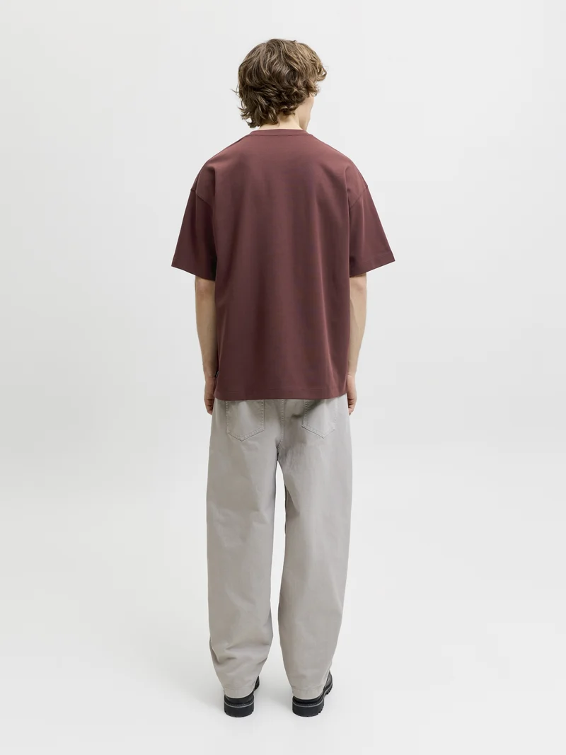 JJEBARRON TEE SS O-NECK NOOS, Bitter Chocolate