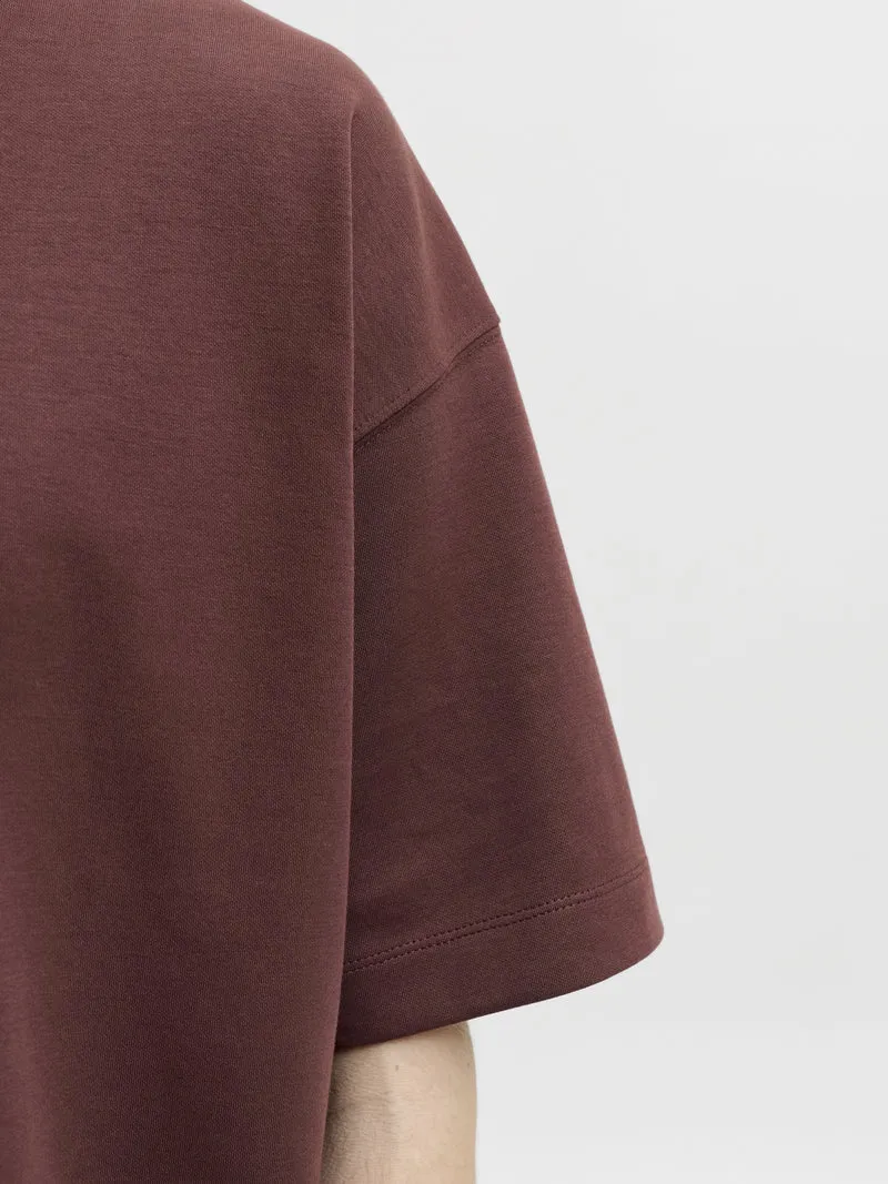 JJEBARRON TEE SS O-NECK NOOS, Bitter Chocolate