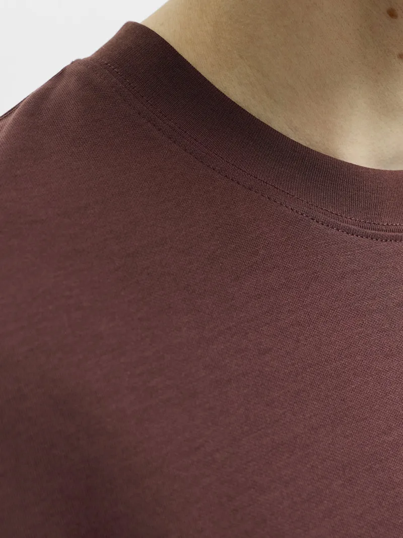 JJEBARRON TEE SS O-NECK NOOS, Bitter Chocolate