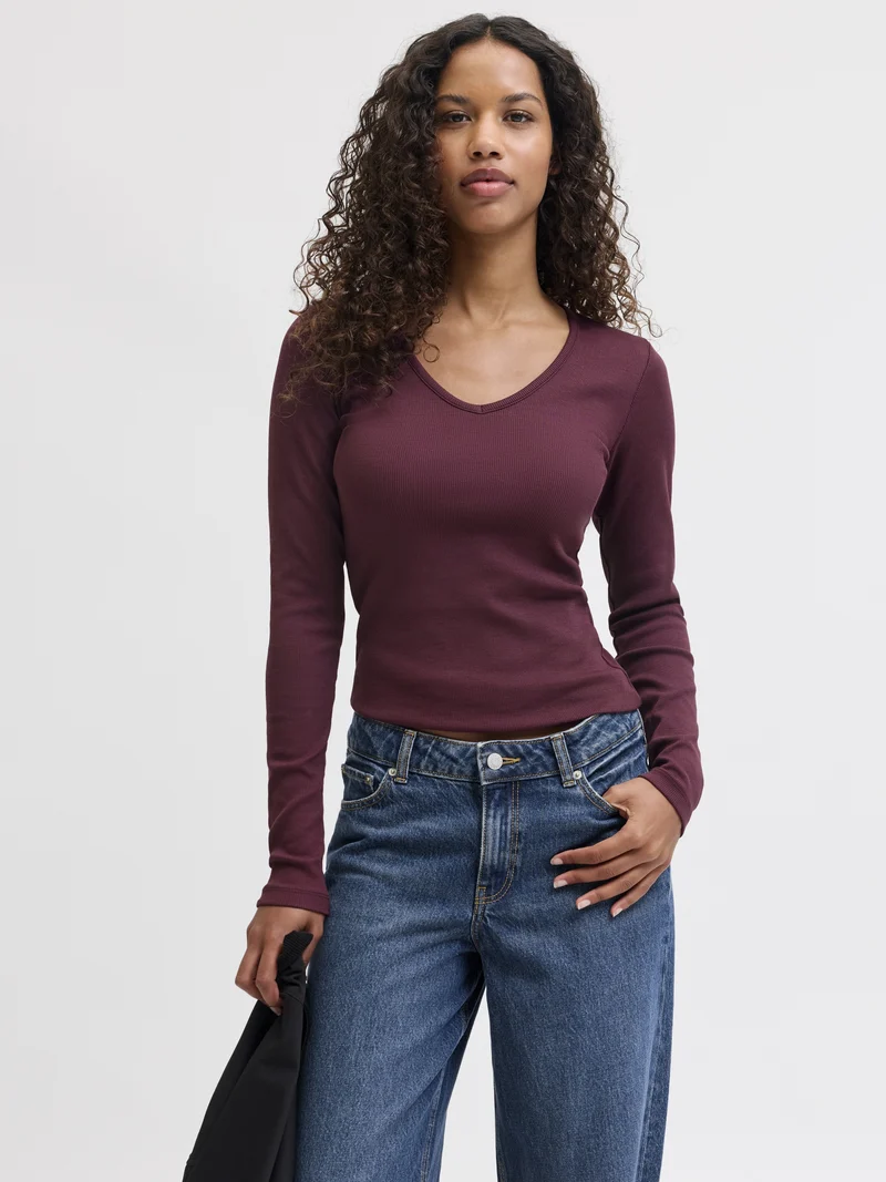 JXFREYA STR LS V-NECK TOP JRS NOOS, Winetasting