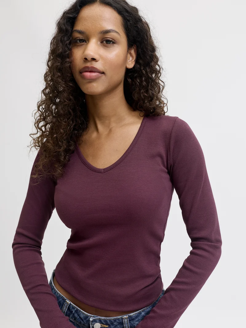 JXFREYA STR LS V-NECK TOP JRS NOOS, Winetasting