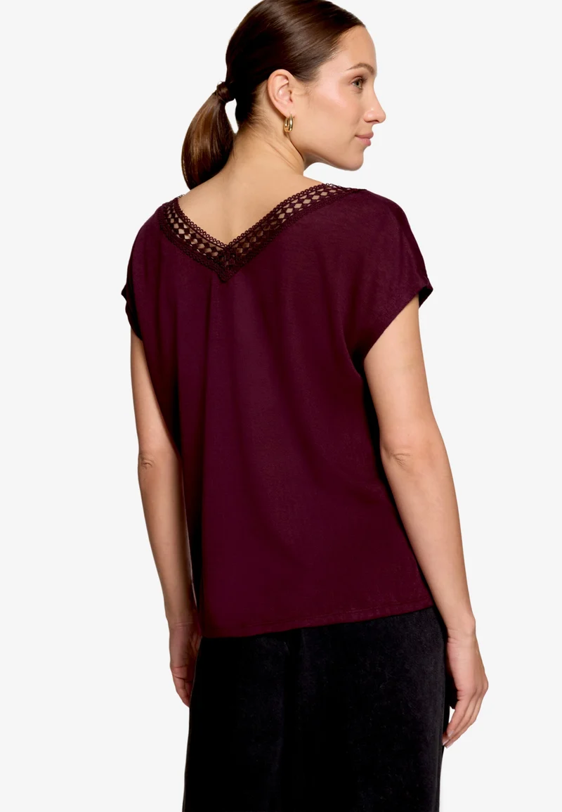 Shirt Kurz ohne Arm, Dark Aubergine