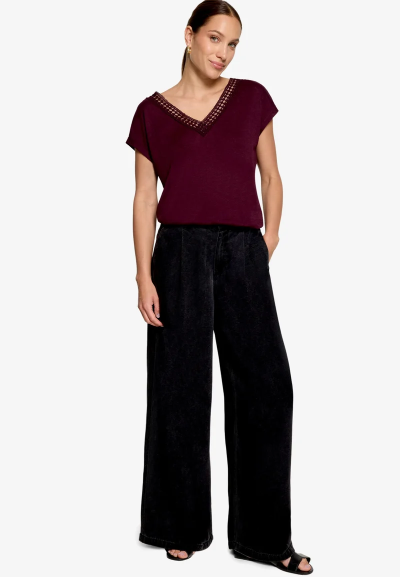 Shirt Kurz ohne Arm, Dark Aubergine