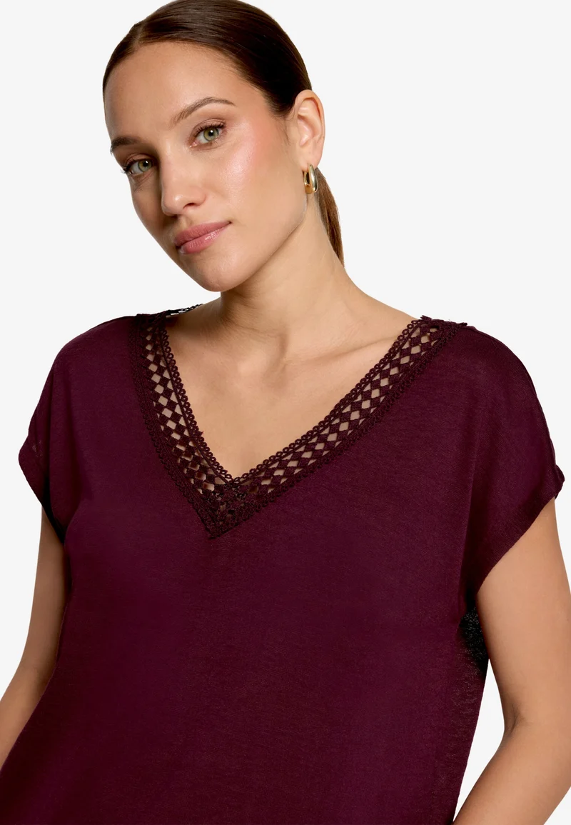 Shirt Kurz ohne Arm, Dark Aubergine