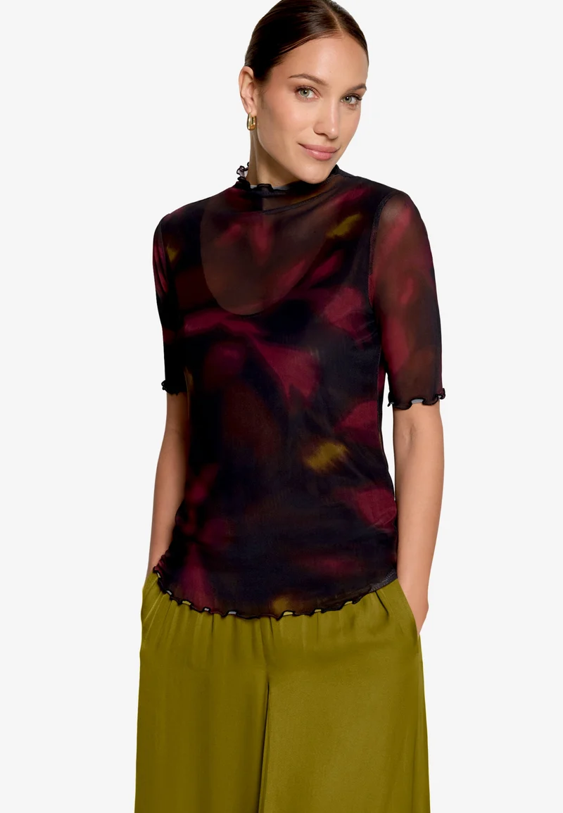 Shirt Kurz 1/2 Arm, Black/Dark Red