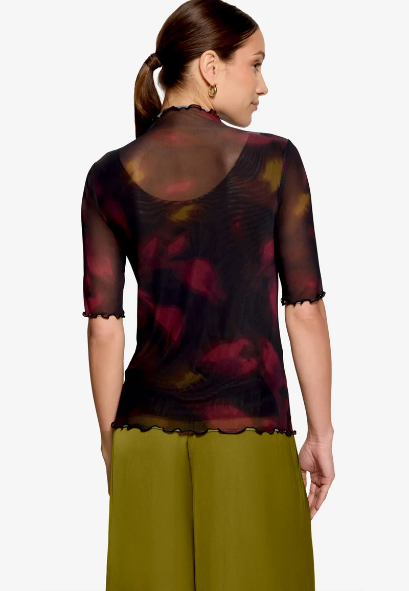 Shirt Kurz 1/2 Arm, Black/Dark Red