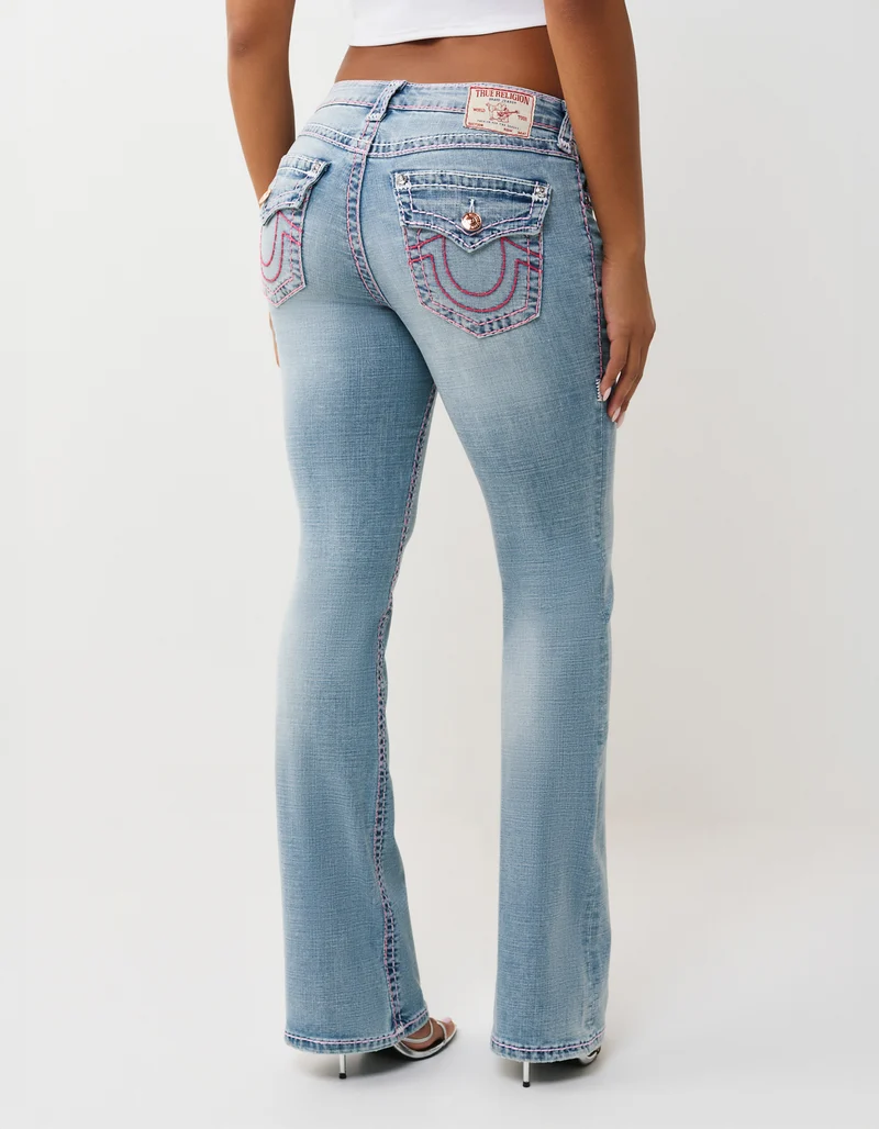 Mid-Rise Bootcut-Jeans Becca mit Schmucksteinen