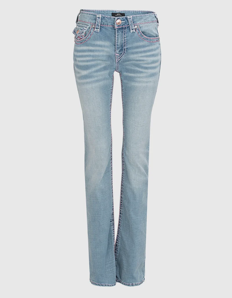 Mid-Rise Bootcut-Jeans Becca mit Schmucksteinen