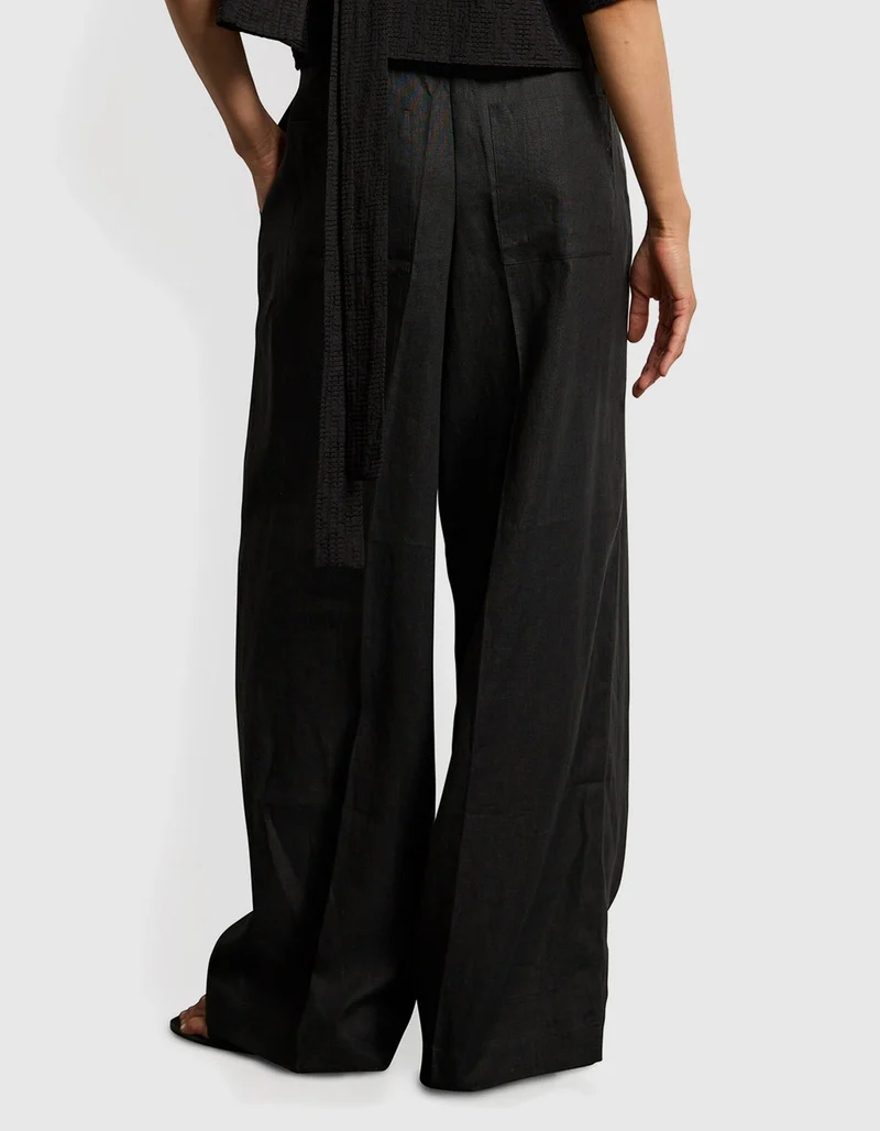 Wide-Leg Leinen-Hose Eawine