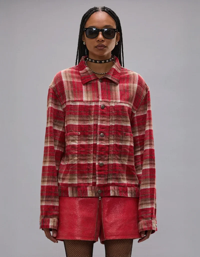 Boxy-Cut Jacke Relaxed Pleated Trucker