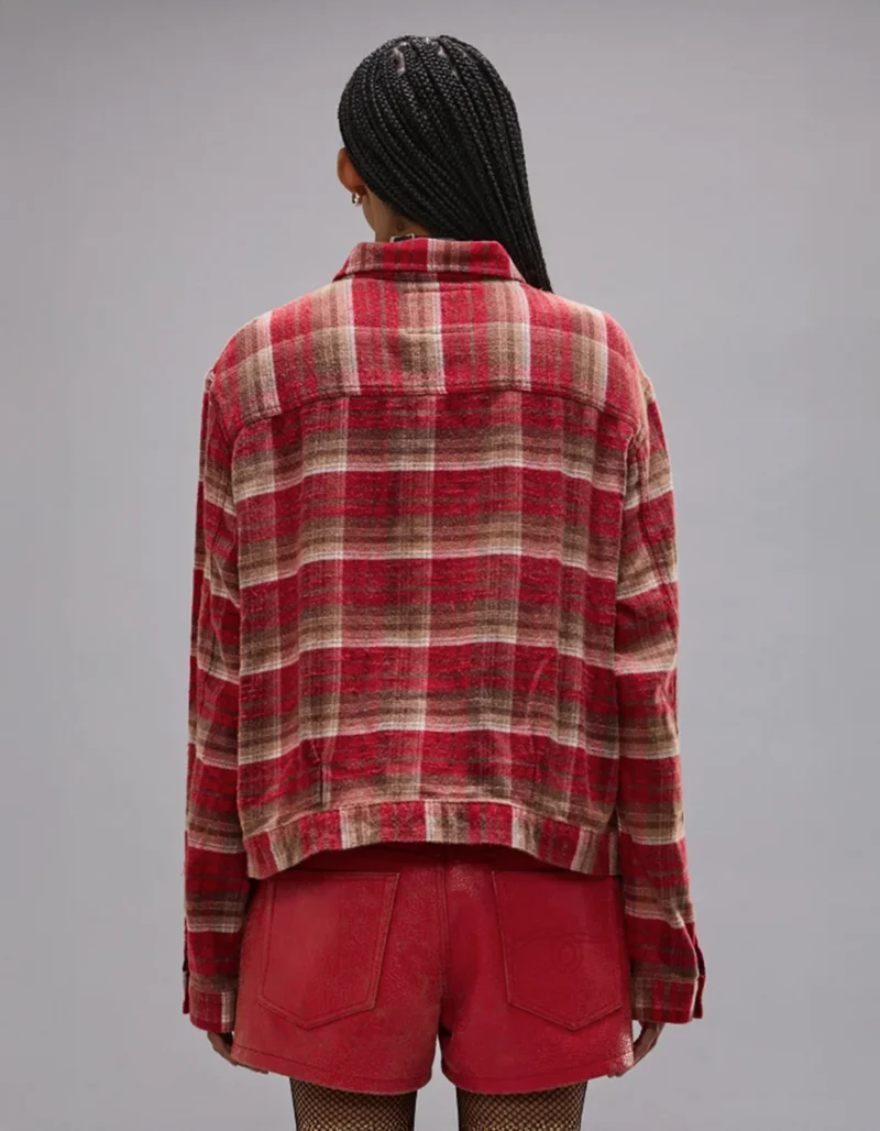 Boxy-Cut Jacke Relaxed Pleated Trucker