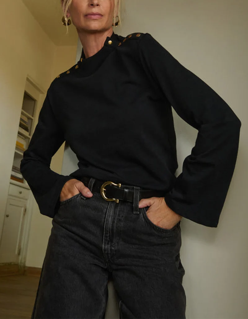 Longsleeve Neda mit Knöpfen