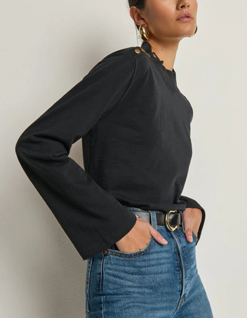 Longsleeve Neda mit Knöpfen