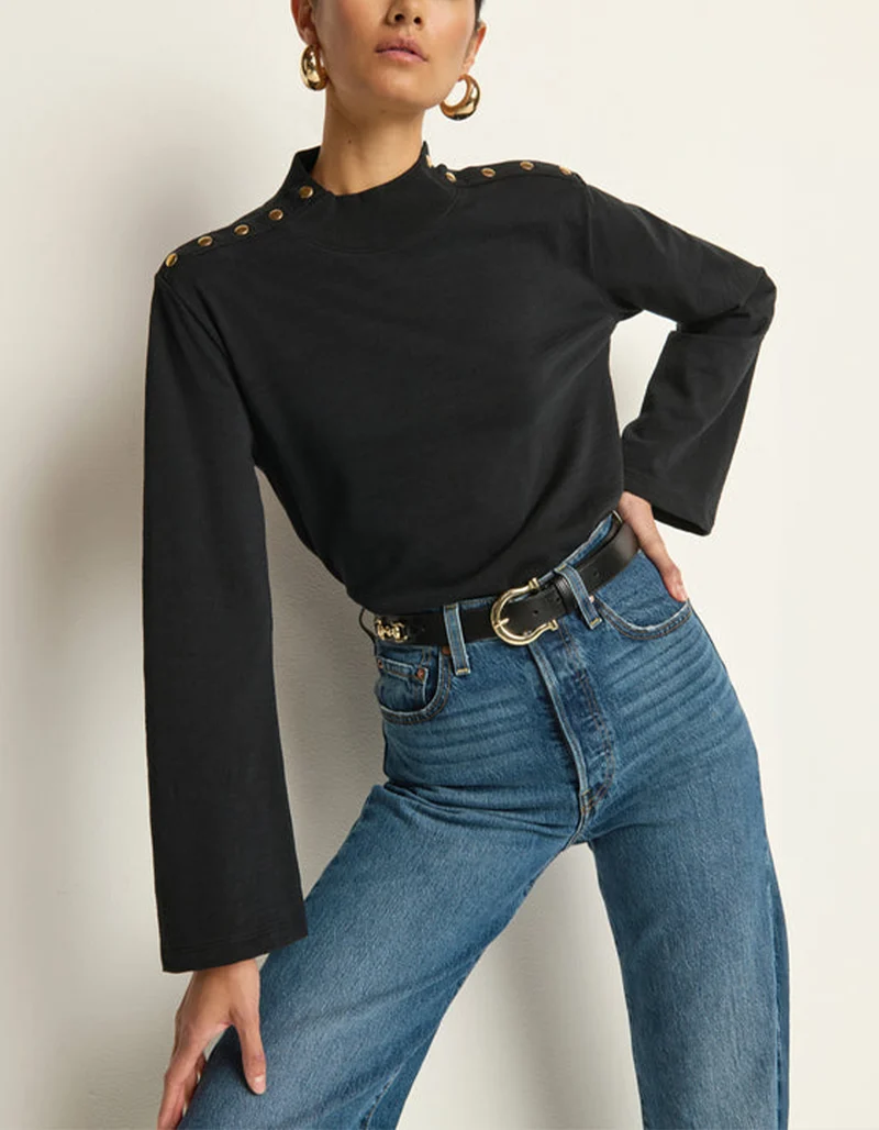 Longsleeve Neda mit Knöpfen