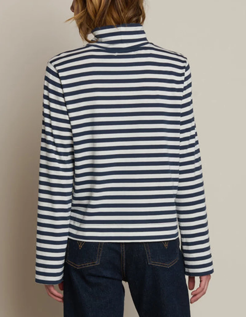 Gestreiftes Longsleeve Neo Mock mit Rollkragen