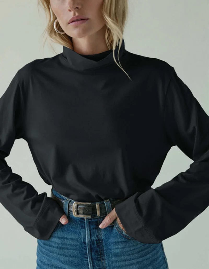 Longsleeve Neo Mock mit Rollkragen