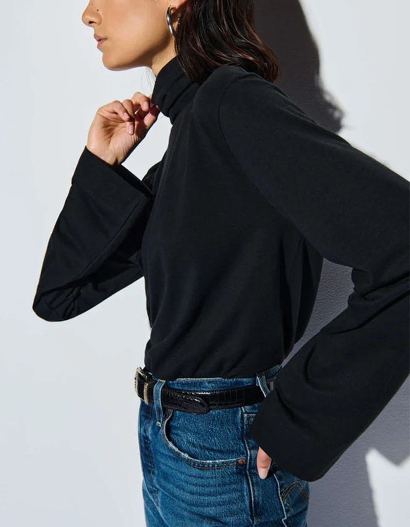 Longsleeve Neo Mock mit Rollkragen