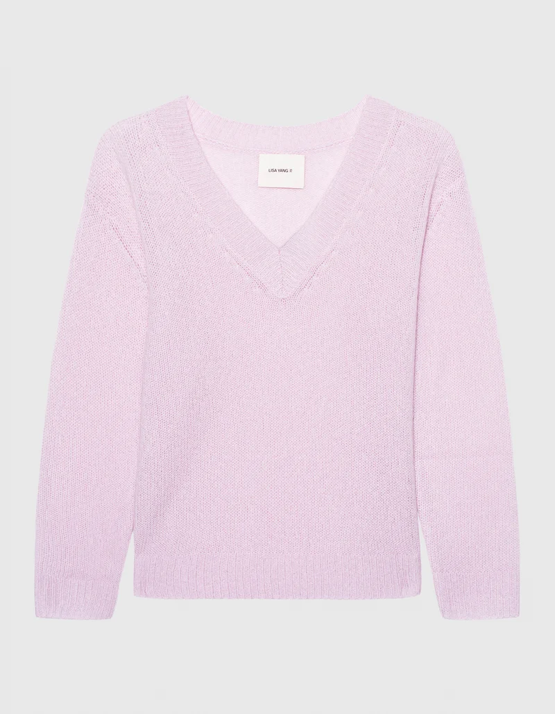 Kaschmir-Seide Pullover Leona mit V-Ausschnitt