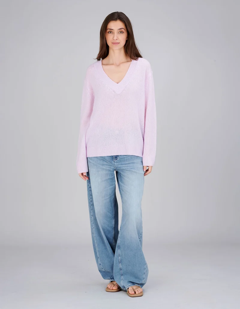 Kaschmir-Seide Pullover Leona mit V-Ausschnitt