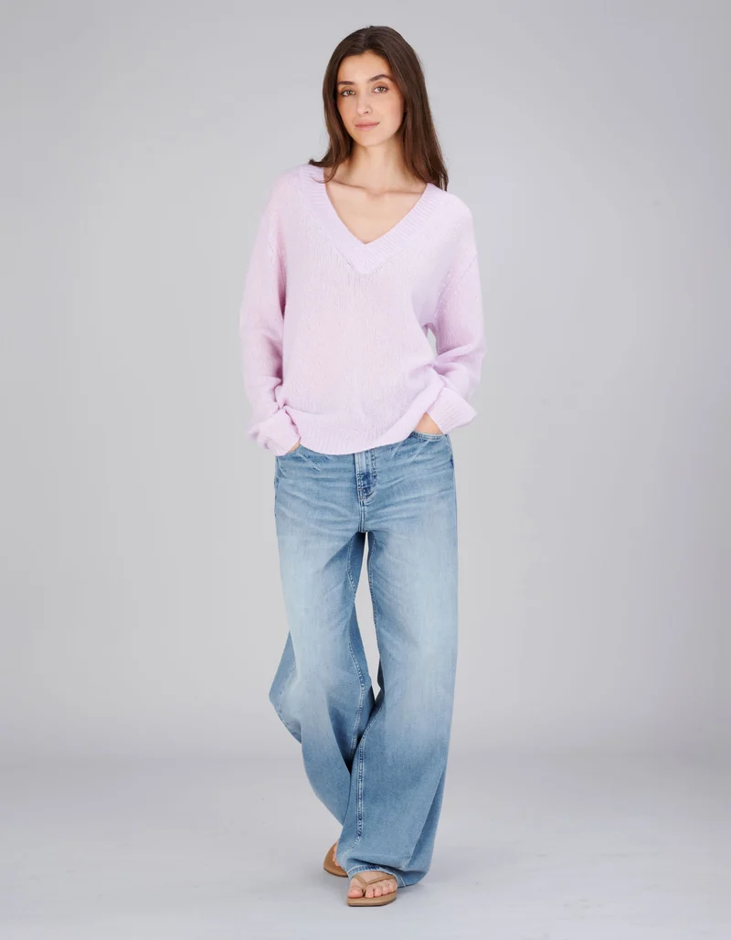 Kaschmir-Seide Pullover Leona mit V-Ausschnitt