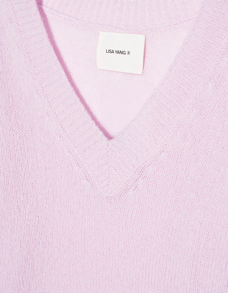 Kaschmir-Seide Pullover Leona mit V-Ausschnitt