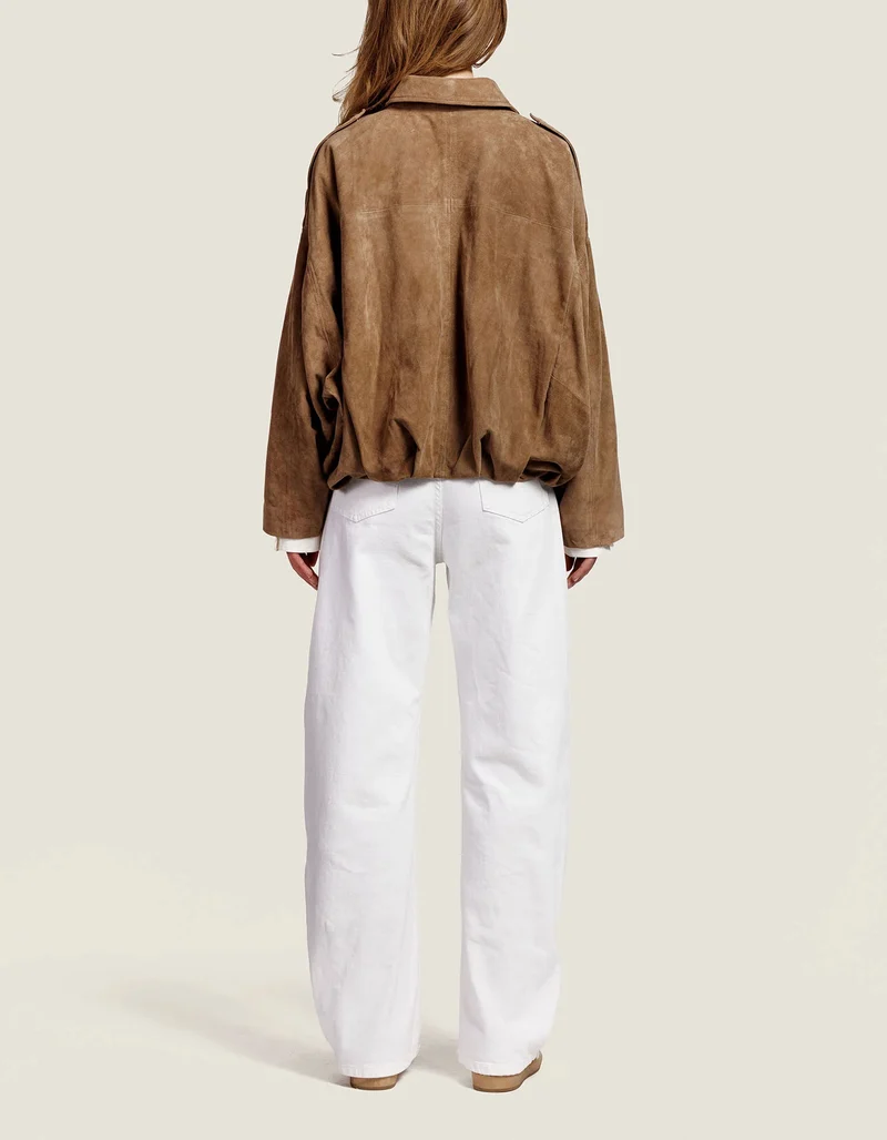 Oversize Veloursleder-Jacke Meghan