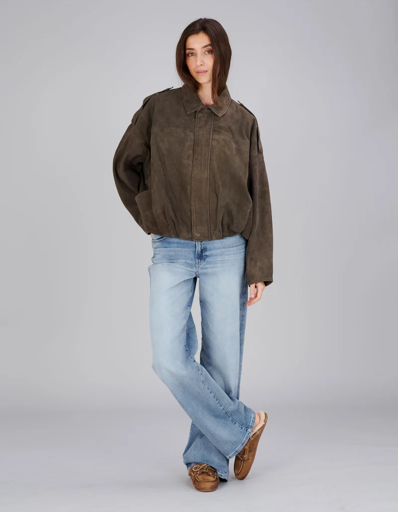 Oversize Veloursleder-Jacke Meghan