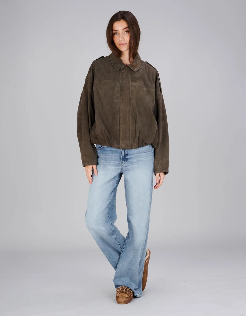 Oversize Veloursleder-Jacke Meghan