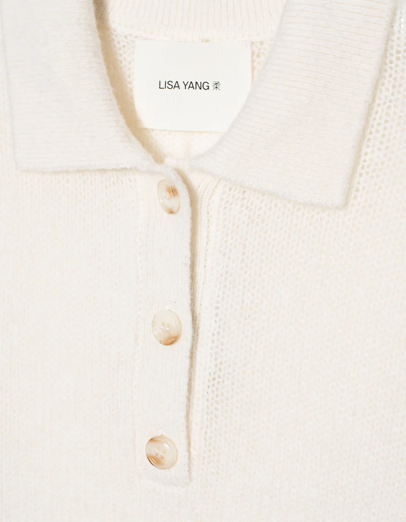 Kaschmir-Seide Kurzarm Pullover Masy mit Polo-Kragen
