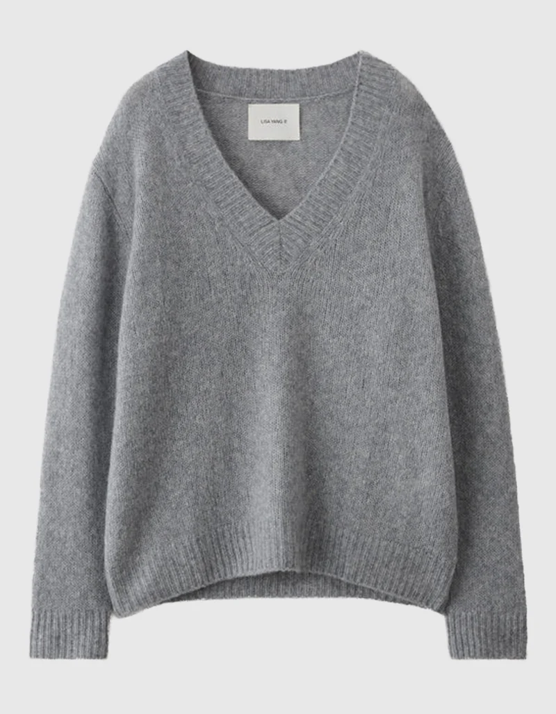 Kaschmir-Seide Pullover Leona mit V-Ausschnitt