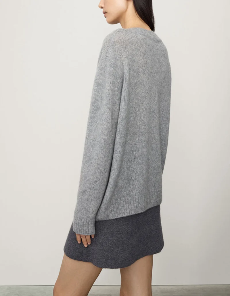Kaschmir-Seide Pullover Leona mit V-Ausschnitt