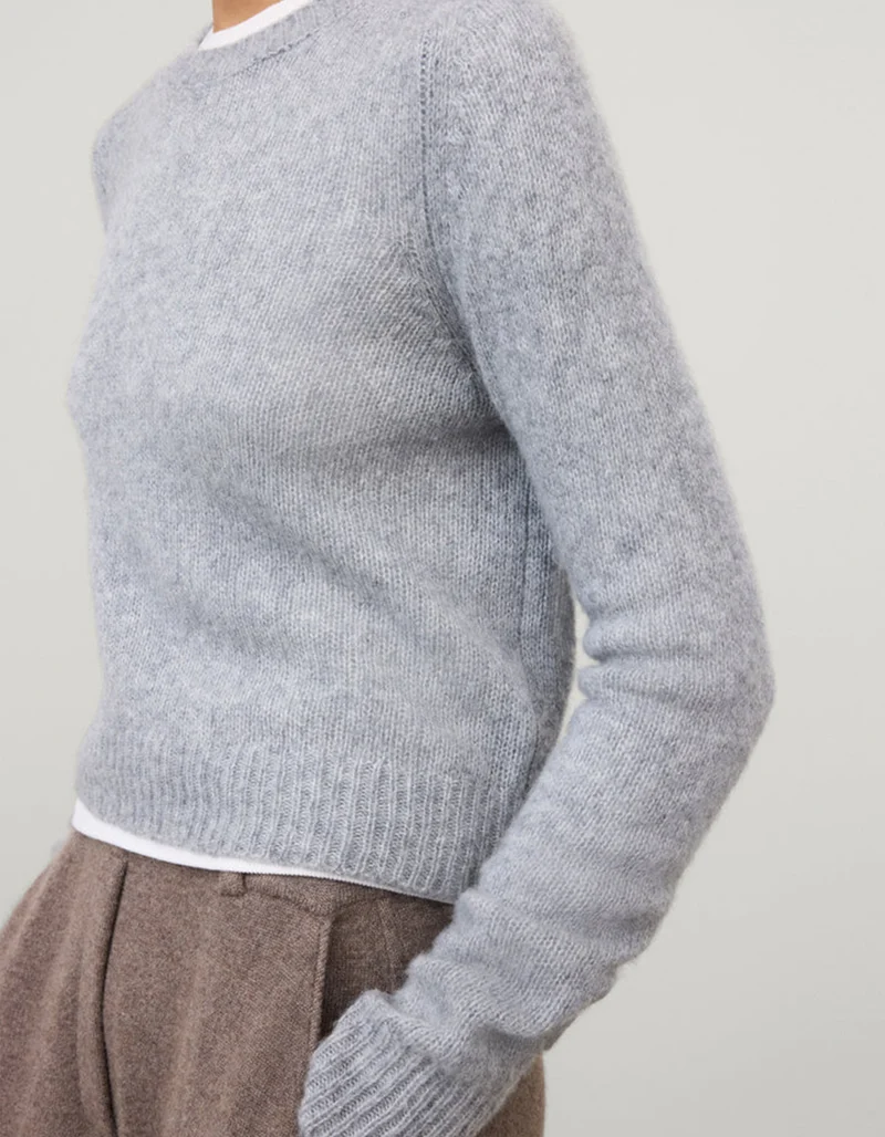 Kaschmir-Seide Pullover Solene mit Rundhalsausschnitt