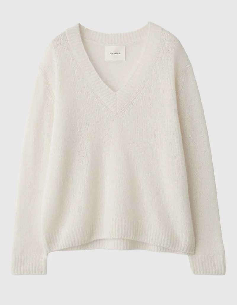 Kaschmir-Seide Pullover Leona mit V-Ausschnitt