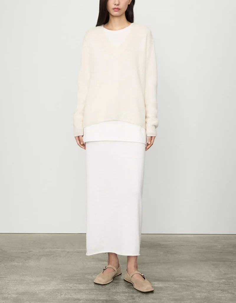 Kaschmir-Seide Pullover Leona mit V-Ausschnitt