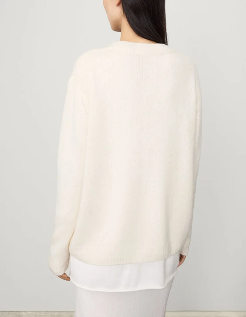 Kaschmir-Seide Pullover Leona mit V-Ausschnitt