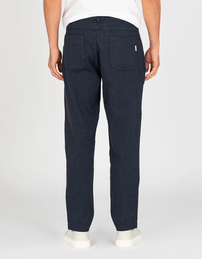 Leinen-Mix Bundfalten-Hose