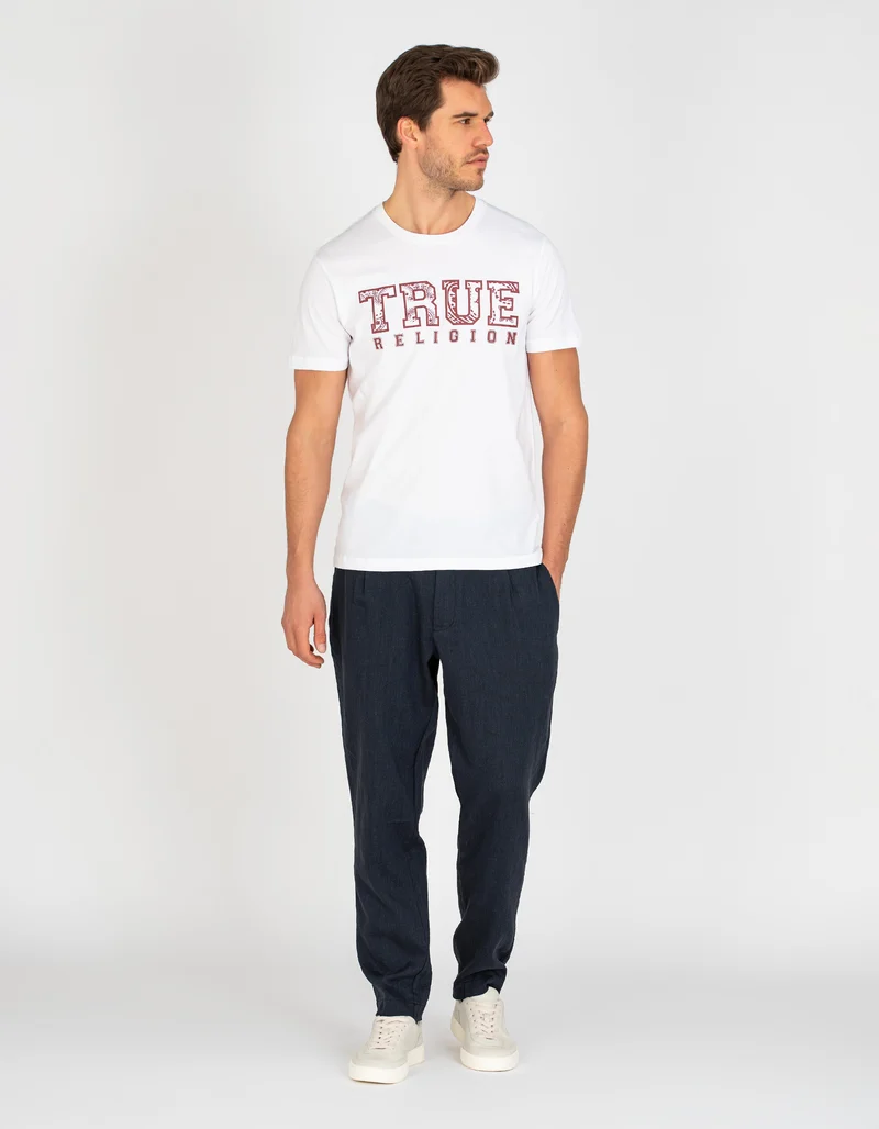 Leinen-Mix Bundfalten-Hose