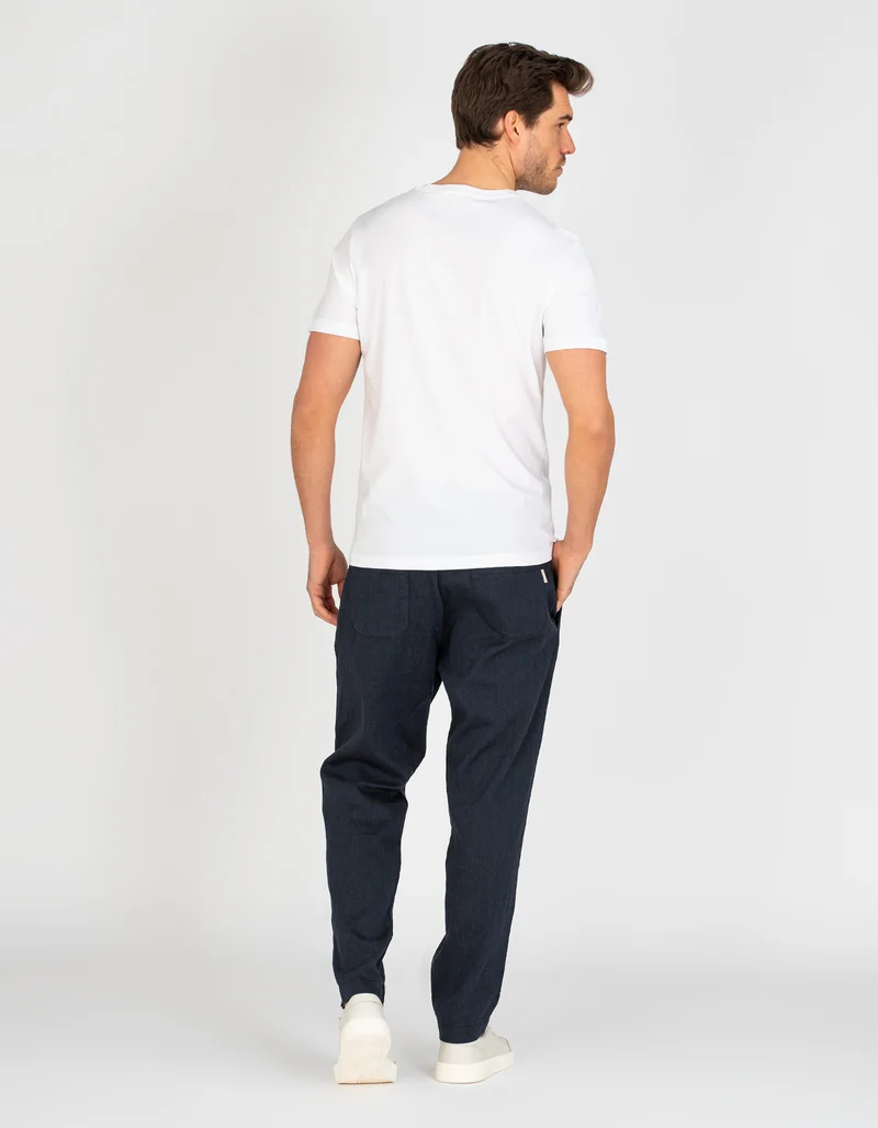 Leinen-Mix Bundfalten-Hose