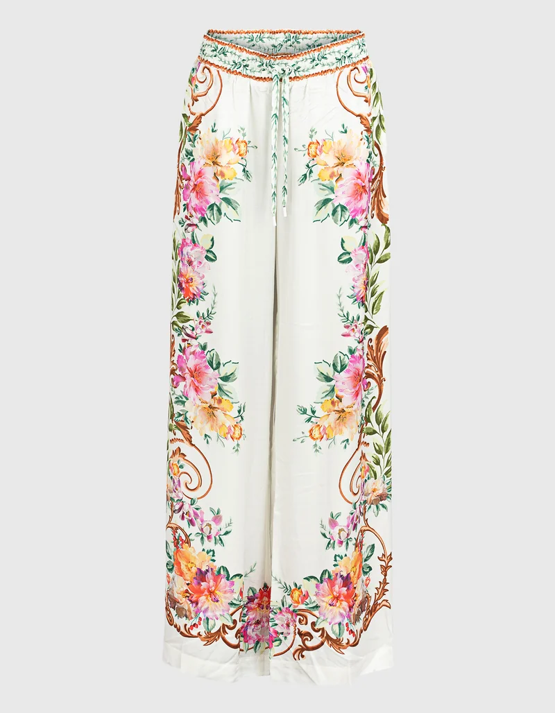 Gemusterte Seiden-Mix Hose Lyanna