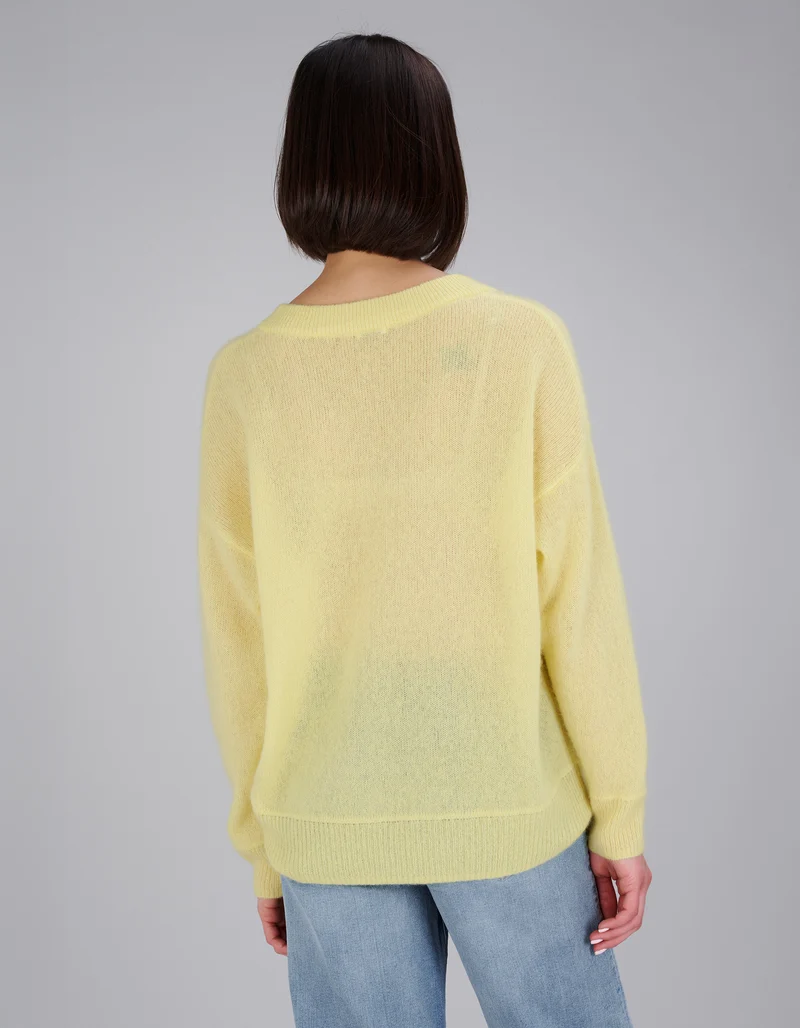 Oversize Kaschmir-Seiden-Pullover Amara mit V-Ausschnitt