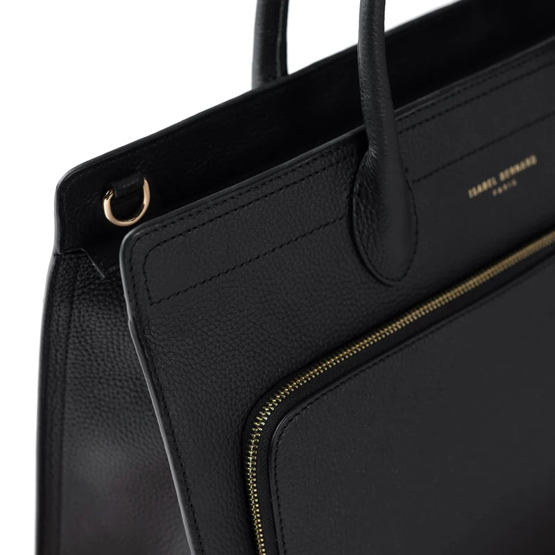 Isabel Bernard Honoré Nadine Schwarze Leder Handtasche aus Kalbsleder IB25032