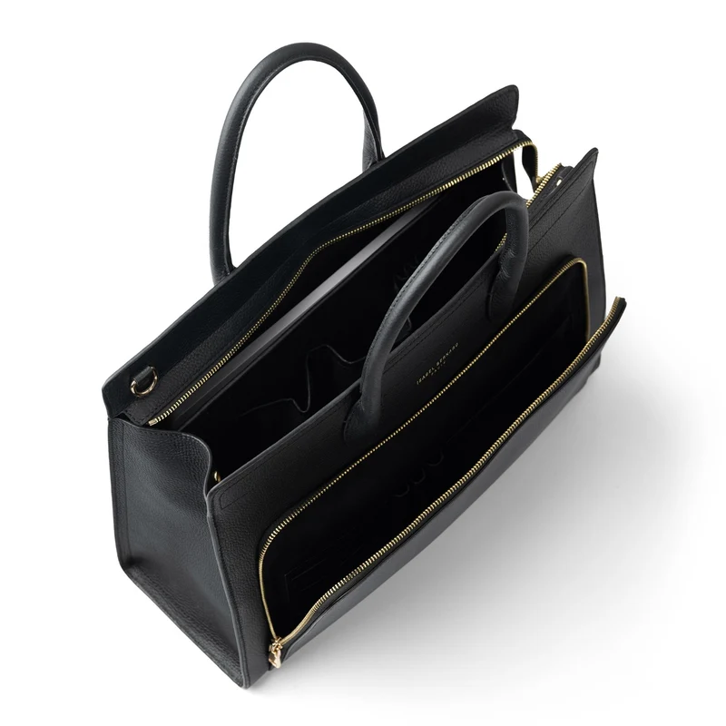 Isabel Bernard Honoré Nadine Schwarze Leder Handtasche aus Kalbsleder IB25032