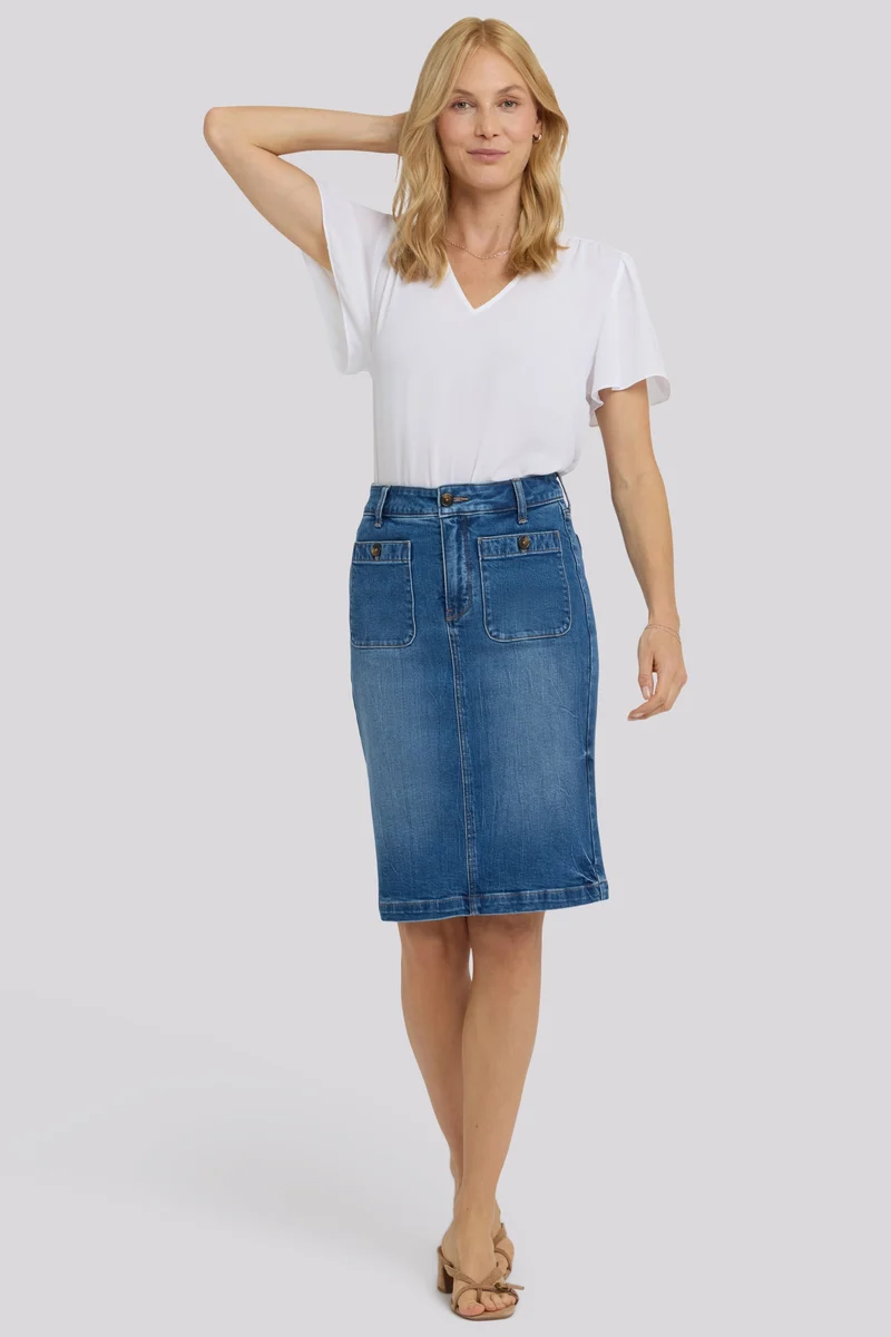 High Rise Denim Skirt | Wild River