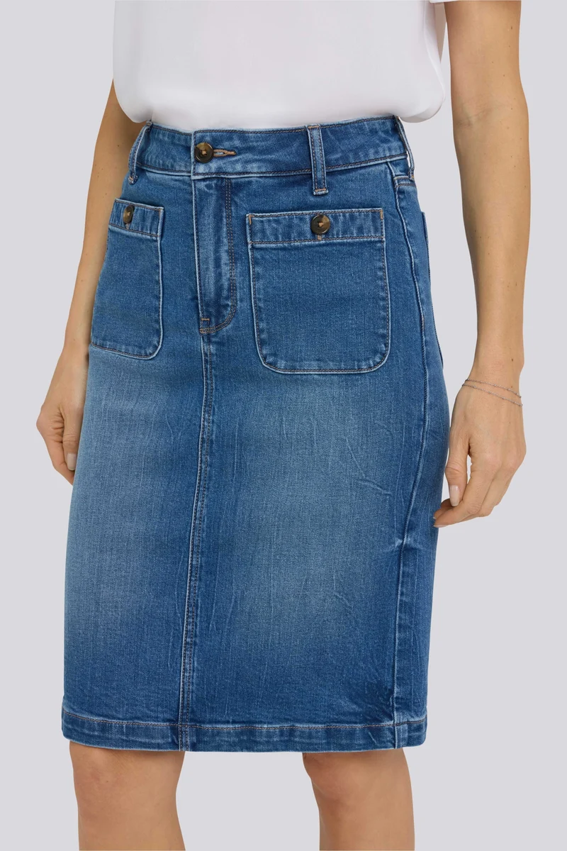 High Rise Denim Skirt | Wild River