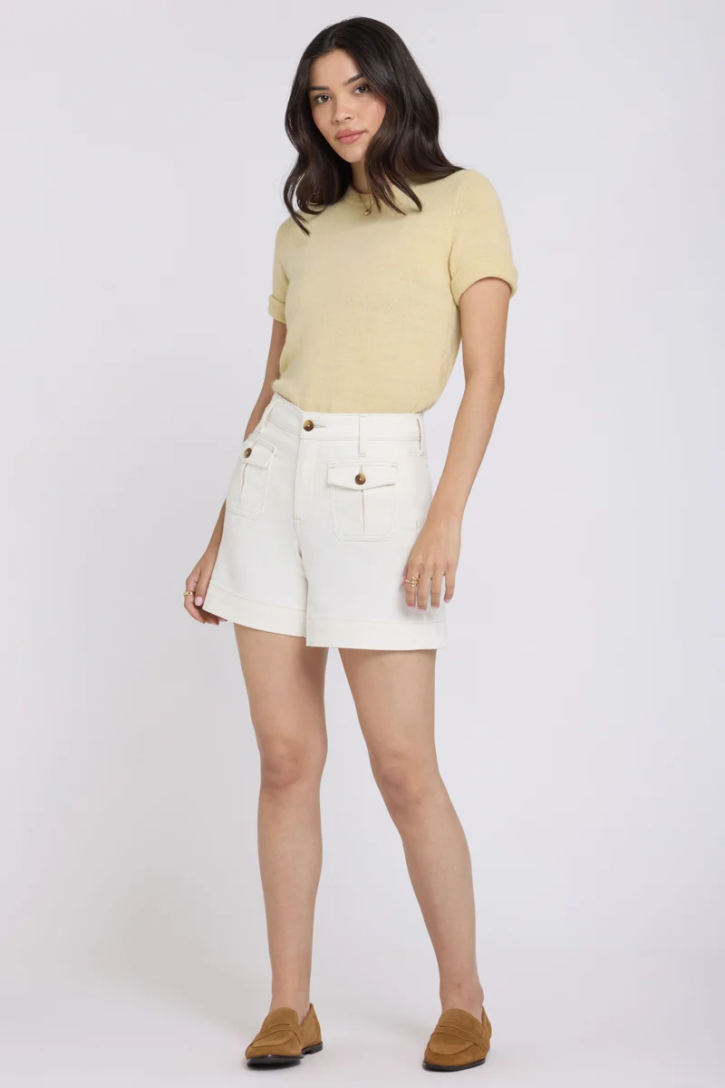 Berkyn Relaxed Denim Shorts mit High Rise | Vintage White